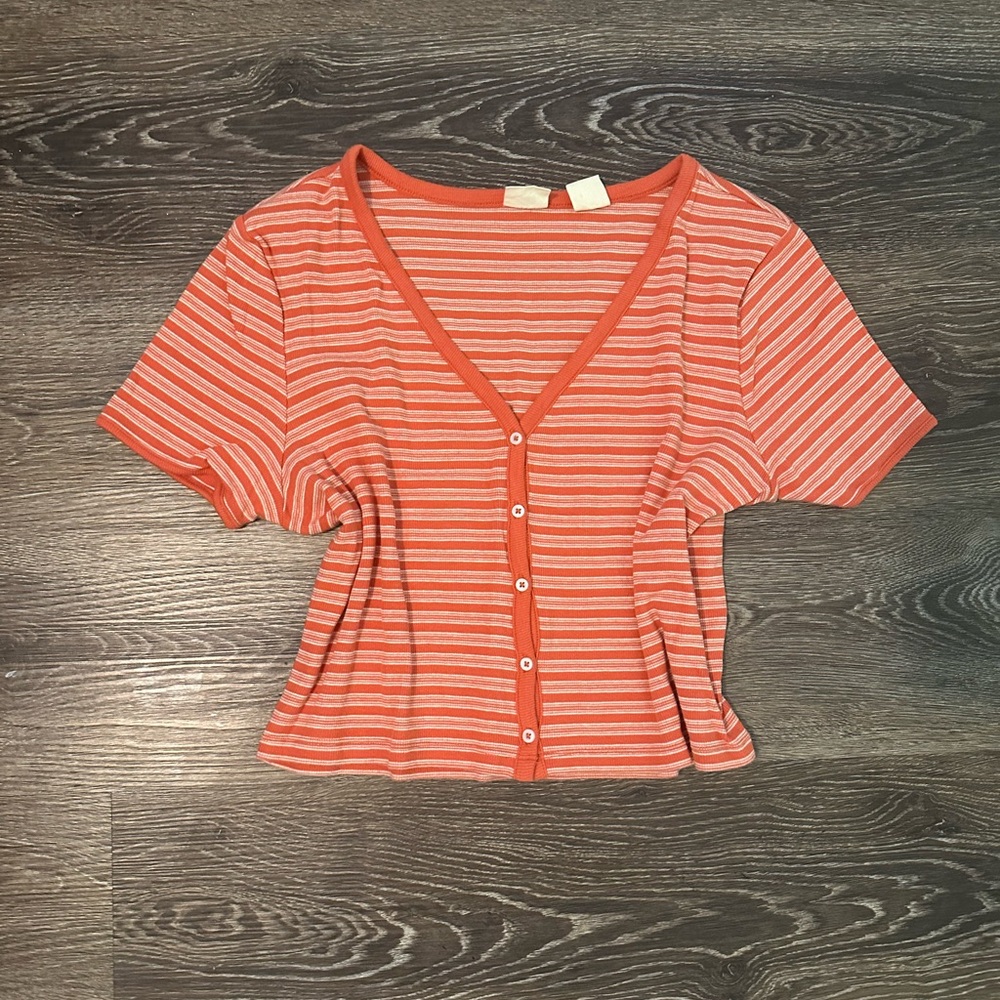 Levi's Orange Striped Button-Down Shirt